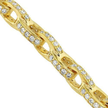 14K Yellow Gold Mens Diamond Custom Made Chain 22.00 Ctw